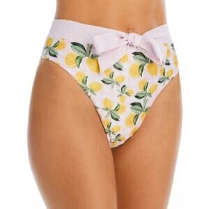 CAPITTANA Lina Bikini Bottom Size Large High Waist Lemon Vichy NWT Swim Beach